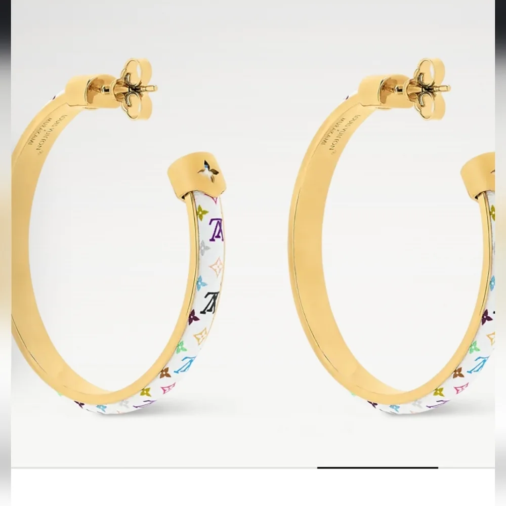 Gold and Multicolor Hoop Earrings Indistinguishable! Comes W/gift๐๐ฅ๐ฅ๐ - Picture 4 of 10